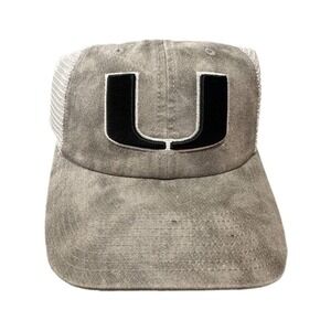 Top The World University Miami Hurricanes Grayed Out Mesh Hat NEW